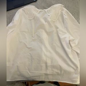 White Lace Collar Jcrew Button Up